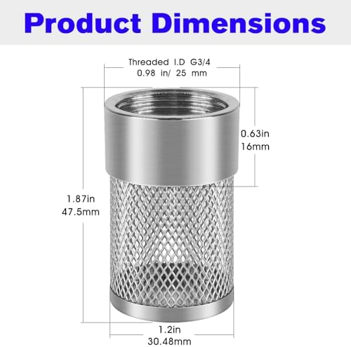 Inlet Suction Strainer Mesh Filter 25MM Water Hose Strainer for Livewell Pump, Industrial Plumbing Inline Strainers and Sprayer Garden Hose Suction Line, Garden Hose Filter Screen - 2PCS - Image 2