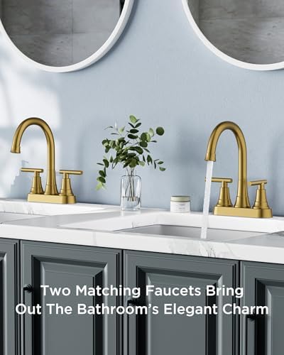 FORIOUS Centerset Gold Bathroom Faucets 4 Inch, Camper Vanity Faucet Gold - Image 2