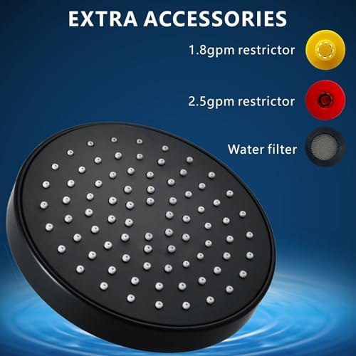 High Pressure Shower Head - 4.7“ Powerful Bathroom Pressure Boosting Rain Showerhead - Perfect Universal Replacement for Rainfall Shower Heads (Black) - Image 4