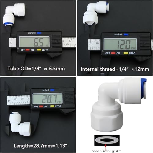 1/4"F Elbow to 1/4" Push-Fit for RO Water Filter, 5 Pcs - Image 4