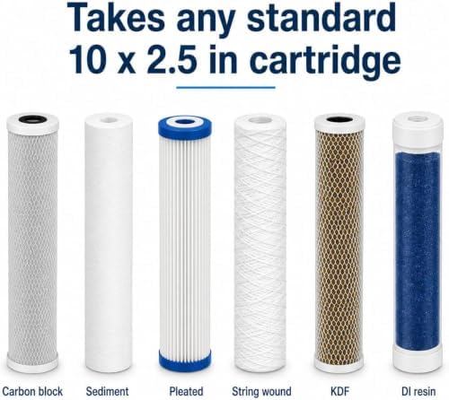 CFS Water Filter Housing Kit, 10 x 2.5 in, 1/4 in NPT, Carbon Block - Image 4