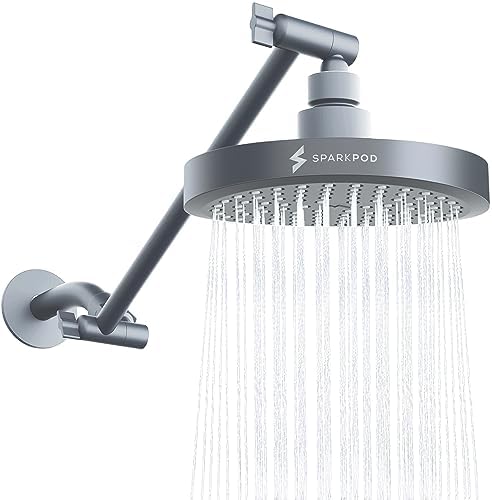 SparkPod 6" Round Rain Shower Head with 11" Shower Arm by SparkPod