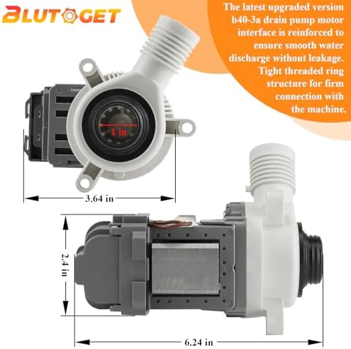 2026 UPGRADE W10276397 Washer Drain Pump by Blutoget -FIT for Whirlpool kenmore May.tag Washer- B40-3A drain pump Replacement for LP397 1874334 AP6018417 PS11751719 EAP11751719-10 Years WARRANTY - Image 5