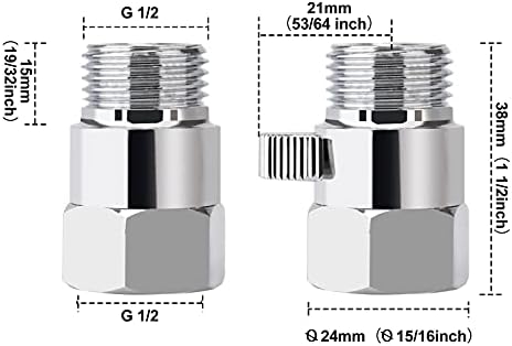 MAYYAYA Brass Shower Head Flow Control Valve, NTP1/2 Metal Shut-off Valve - Image 5