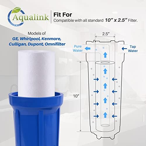AQUALINK 5 Micron 10" x 2.5" Whole House Sediment Home Water Filter, Replacement for Aqua-Pure AP110, Dupont WFPFC5002, CFS110, WHKF-GD05, Culligan P5 4Pack - Image 4
