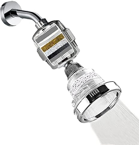 StoneStream Filtered Shower Head + 15 Stage Hard Water Shower Filter Combo by StoneStream