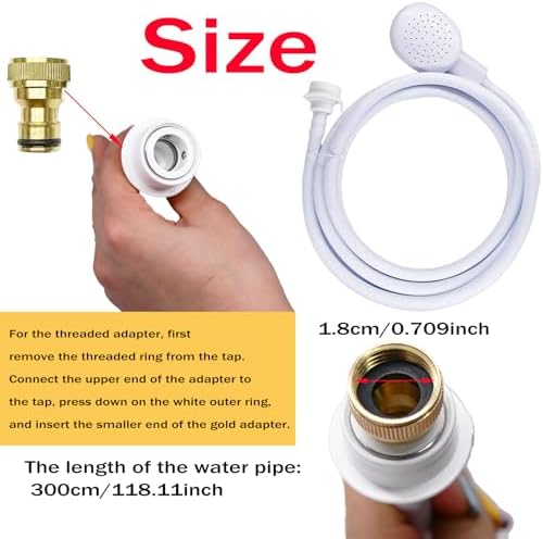 3m/9.84ft Portable Sink Spray Rubber Hose Portable Sink Hose Sprayer Shampoo Sprayer Handheld Shower for Pets,Bathing Baby,Washing Hair,Rinsing Vegetables - Image 2