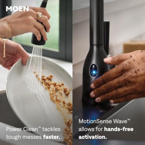 Moen Align Spring Touchless Kitchen Faucet, Black Stainless, 5923EWBLS - Image 4