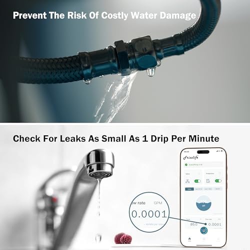 Frizzlife LP365 Smart Water Monitor and Automatic Shutoff - 0.01GPM Ultrasonic Micro Leak Detection, APP Wi-Fi Remote Control, Real-Time Flow/Temp Monitoring, NSF/ANSI 61 & 372 Certified, 1.25" and 1" - Image 6