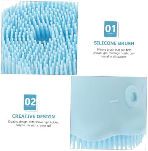 Silicone Bath Massage Brush with Shampoo Holder 2pcs for Babies - Image 6