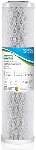 CTO20BB 5 Micron 4.5" x 20" Carbon Block Water Filter Set – Replacement Cartridges for Whole House and Under Sink Systems, Universal Standard Size (1, 20 x 4.5) by YourHealthIsOurPriority