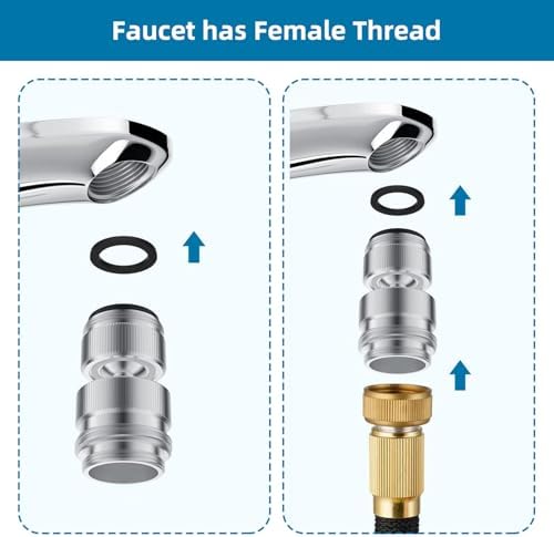 Hibbent Sink Faucet to Garden Hose Adapter Kit, Faucet Adapter to Garden Hose with 15/16 Inch Male Thread, 360-degree Swivel Sink Attachment - Chrome Finished - Image 3