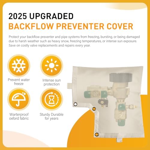 Backflow Preventer Insulated Cover, 13"x12" Vacuum Breaker Valve Pouch - Image 5