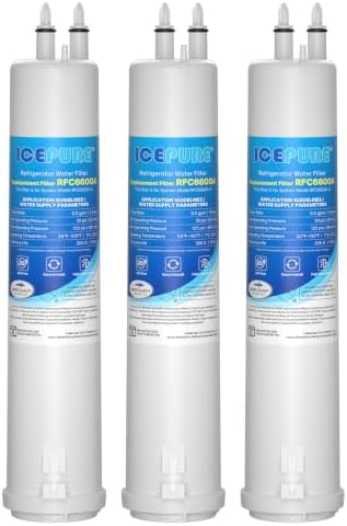 ICEPURE RFC6600A Refrigerator Water Filter Replacement for 4396841, 3 PACK by ICEPURE