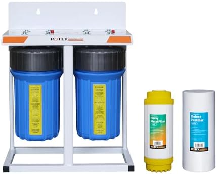 Rotek Water Systems Whole House Water Filtration System | 2-Stage Water Filter System | SED & KDF | Clean Drinking Water | Sediment & KDF Filter | Heavy Metal Reduction | 10 Inch by RotekWaterSystem