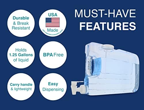 Arrow Oasis Drink Dispenser for Fridge, 1.25 Gallon - Plastic Beverage Dispenser with Spigot - Clear Space-Saving Design with Handle - Ideal for Water, Juice & Iced Tea - BPA Free - Made in USA - Image 3