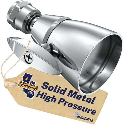 HammerHead Metal High Pressure Shower Heads 2 Inch Flow Boosting Showerhead by HammerHeadShowers