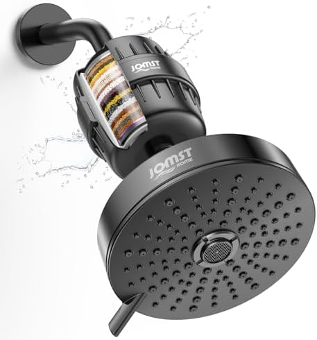 Filtered Shower Head–Shower Head with Filters for Healthier Skin & Hair | 3 Modes High Pressure Shower Heads with 25-Stage Filtration | Removes 99.947% Chlorine & Heavy Metals | Black by Buynow