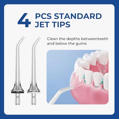 6PCS Replacement Heads for Bezvoi Y207 & Y215 Model, 4 Standard Nozzles + 1 Orthodontic Nozzle + 1 Periodontal Nozzle - Image 3