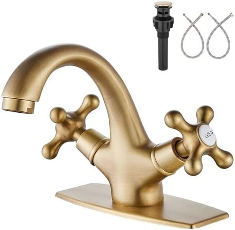 Aolemi Bathroom Sink Faucet 1 Hole or 3 Hole with Drain Antique Brass by Aolemi