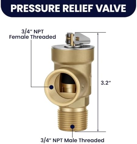 Compact 3/4 Inch IPS Isolator Tankless Water Heater Service Valve Kit with Pressure Relief Valve – Space-Saving Design, Lead-Free Brass - Image 6