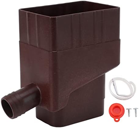 Cyrank Rainwater Collection System, Gutter Downspout Diverter Rain Diverter Kit Rainwater Downspout Collection for Outdoor Garden Lawn (Dark Brown) by Cyrank