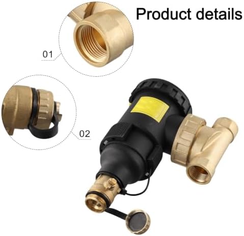 G3/4 Heated Magnetic Sludge Separator for Boiler Systems, 12000 Gauss Dirt Filter with Vent and Drain, 175 CWP Rating - Image 6