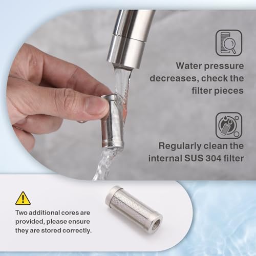 RULIA, Water Filter Pieces, Impurity Filter Attachment, Household Water Pre Filtration with Extension Hose, Reusable Sink Water Filter, 2 Piece, RB2029 - Image 4