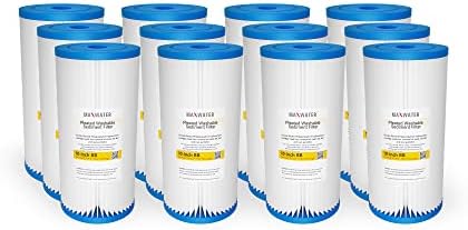 Max Water 5 Micron 10 x 4.5 Pleated Sediment Water Filter, Washable Replacement Cartridge for 10" BB Whole House Systems Compatible with R50-BBSA, FXHSC, WFHDC3001, W50PEHD, GXWH40L (12 Pack) by MaxWater