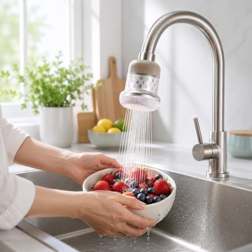M METERXITY 4-Pack Mushroom Shaped Faucet Water Filter, Brown - Image 5