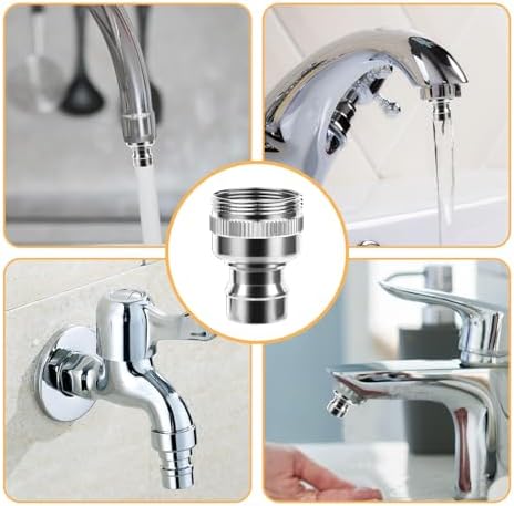 Faucet Snap Adapter Connection Sink Faucet Adapter Portable Dishwasher Faucet Adapter Faucet Aerator Sink Hose Adapter Countertop Dishwasher Connection Accessories (15/16-27Male or 55/64-27Famale) - Image 4