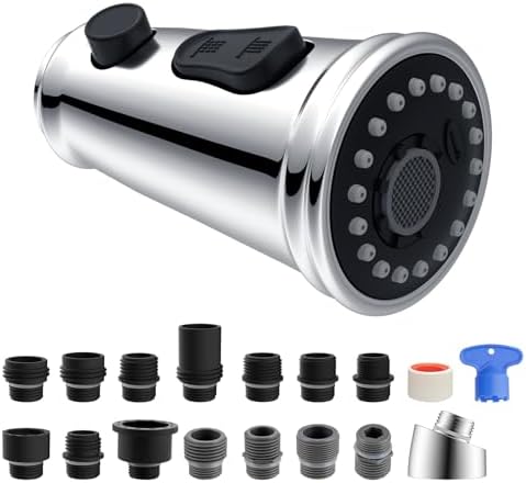 Hibbent Pull Down cUPC Certified Faucet Head Replacement, 15 Adapters by Hibbent
