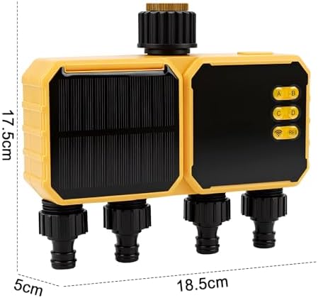 Solar WiFi Sprinkler Timer, Smart Water Timer for Garden Hose 4 Outlets with Rain Delay/Automatic/Manual Watering System for Lawn Yard, APP Remote Voice Control Via WiFi - Image 5