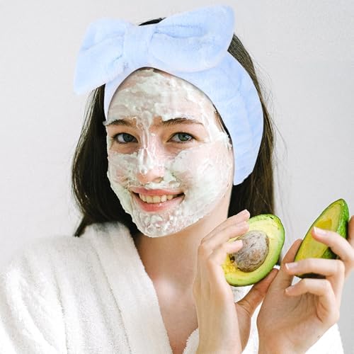 Ondder Blue Spa Headbands - Fuzzy Terry Cloth Face Wash Headbands for Women - Image 4