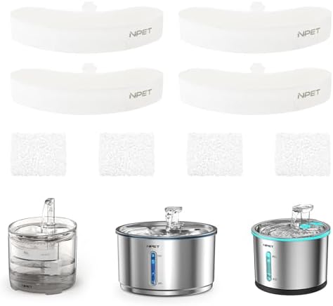 NPET Replacement Filters for Cat Water Fountain WF050/WF210Plus, 4 Packs by NPET
