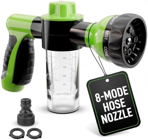 Soap Sprayer Hose Attachment, Car Wash Nozzle with Soap Dispenser by VIKROM