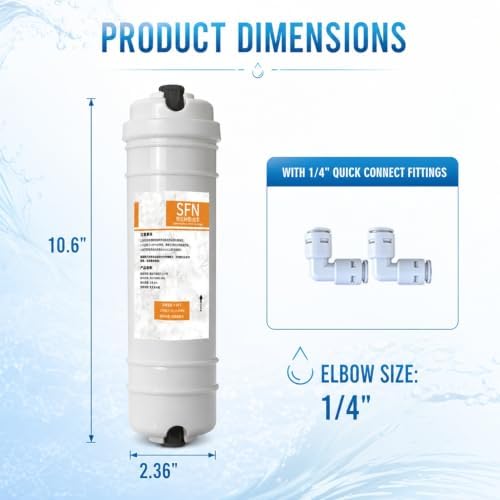 2-pack, Water Softener Filter Cartridges, 10-inch With 1/4-inch Quick Connector And Adapter, Cation Exchange Resin, Removes Calcium And Magnesium Ions - Image 2