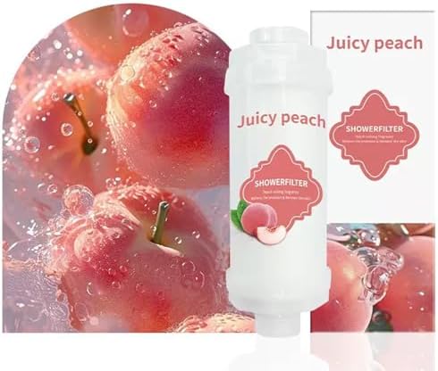 Shower Filter Vitamin C for Hard Water Filter Shower Aromatherapy Bathroom Accessories Remove Chlorine Fluoride Heavy Metals Improves Skin Condition Protects Hair Peach Scent - Image 2