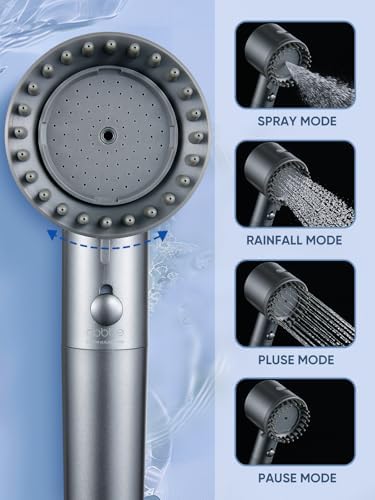 Cobbe Filtered Shower Head with Handheld, 4+1 Spray Mode Showerhead with Filters, Built-in Power Wash for Hard Water - Remove Chlorine - Reduces Dry Itchy Skin, Matte Gray - Image 2