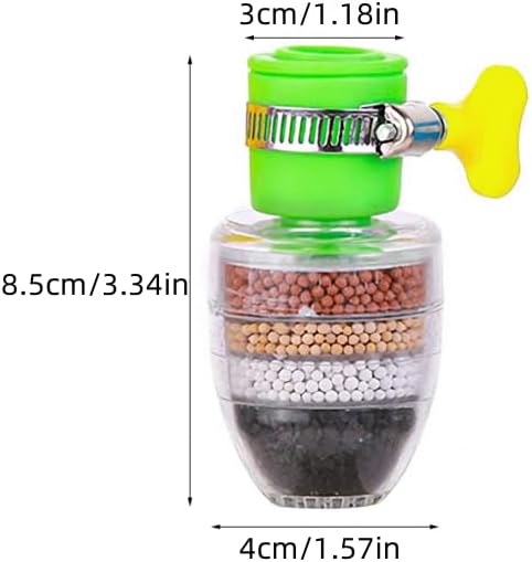 Activated Carbon Water Filter Set, 6 Layer Cartridge, Faucet Filter, Splash-Proof and Water-Saving, Faucet Water Filter for Kitchen Sink (Green* 1 pcs) - Image 3