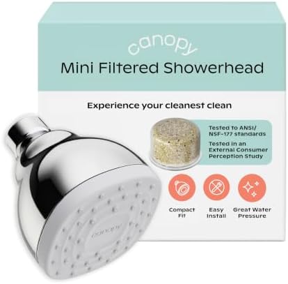 Canopy Mini Filtered Shower Head - Compact Filter for Hard Water - Chrome by Canopy