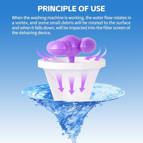 Washing Machine Lint Catcher & Hair Catcher for Top Load Washer - Reusable Floating Pet Hair Remover, 8 Pack Mixed 3 Colors - Image 2