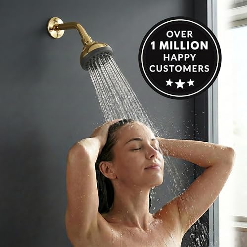 Aqua Elegante Pressure Boosting Shower Head - 1.8 GPM - Polished Brass - Image 7