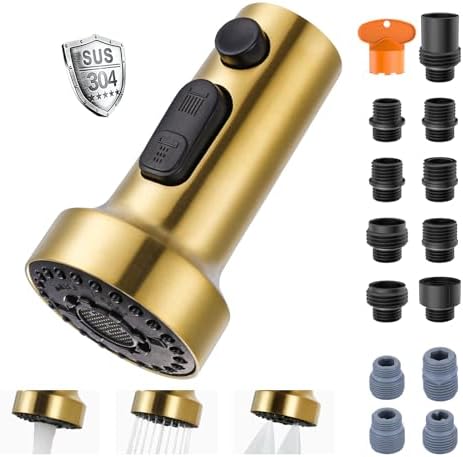 ARCORA Stainless Steel Kitchen Faucet Head with 13 Adapters, 3 Modes by ARCORA