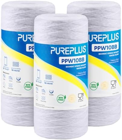PUREPLUS 10 Micron 10 x 4.5 Whole House Water Filter for Well Water 3 Pack by PUREPLUS