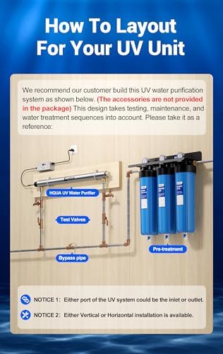 HQUA-OWS-12T 120V 40W 12GPM Whole House Ultraviolet Water Purifier Filter, + 2 Extra UV Bulbs,with Lamp Rated Life 365 Days Ballast - Image 6