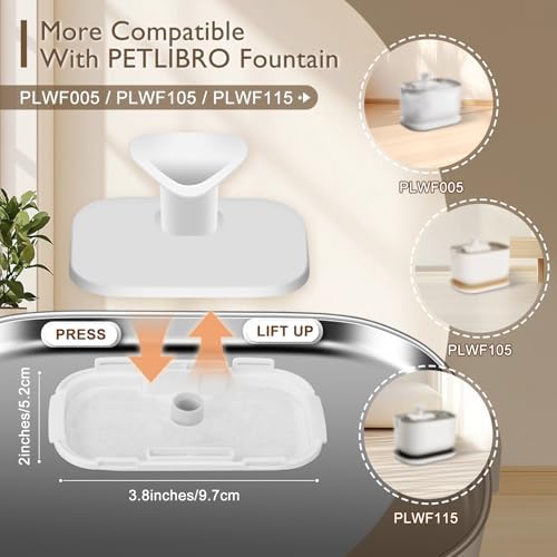 SORON 20 Packs Filter Replacement Compatible with PETLIBRO Cat Water Fountain PLWF005/PLWF105/PLWF115/PLWF106/PLWF116/PLWF305, Upgrade Replacement Filters Fit Pet libro Water Fountain, Easy to Install - Image 2