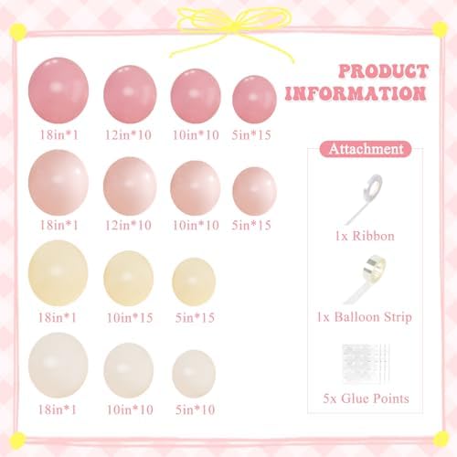 Pink and Yellow Balloon Arch Kit for Baby Shower Bridal Shower Decorations - Image 6