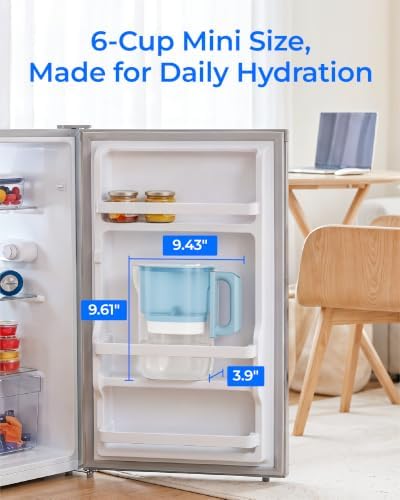 Waterdrop PT-12B-H Small 6-Cup Water Filter Pitcher for Mini Fridge, Blue - Image 2