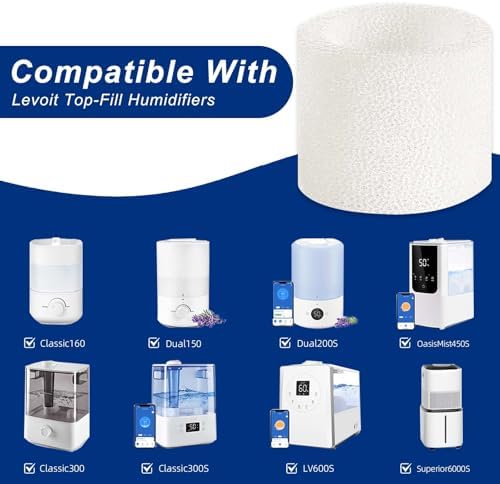 Top-Fill Humidifier Replacement Filter for Levoit Dual150 Dual200S Classic160 Classic300(S) LV600S LV600HH OasisMist450S - Image 2